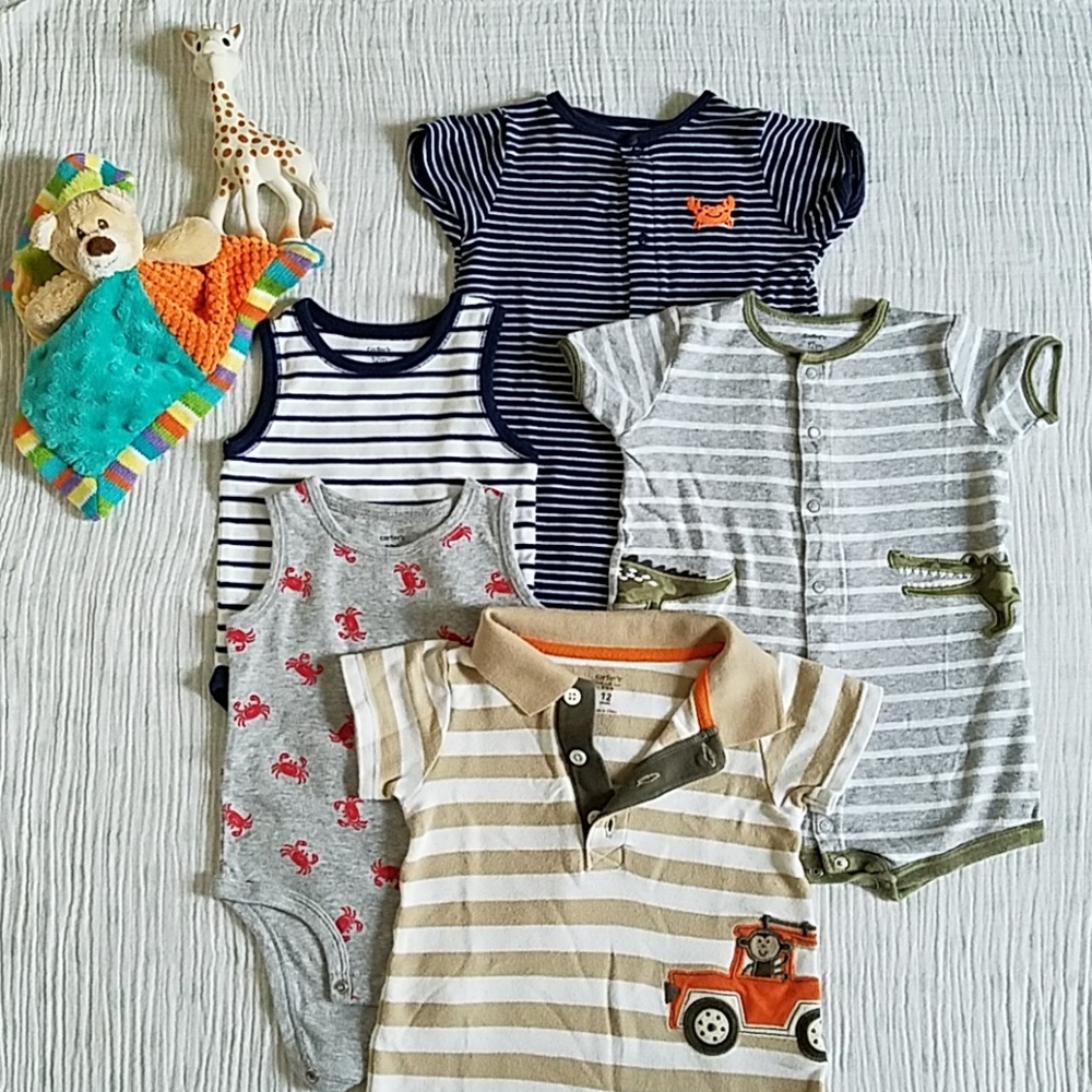 Carter's 5 piece baby boy summer lot 12M
